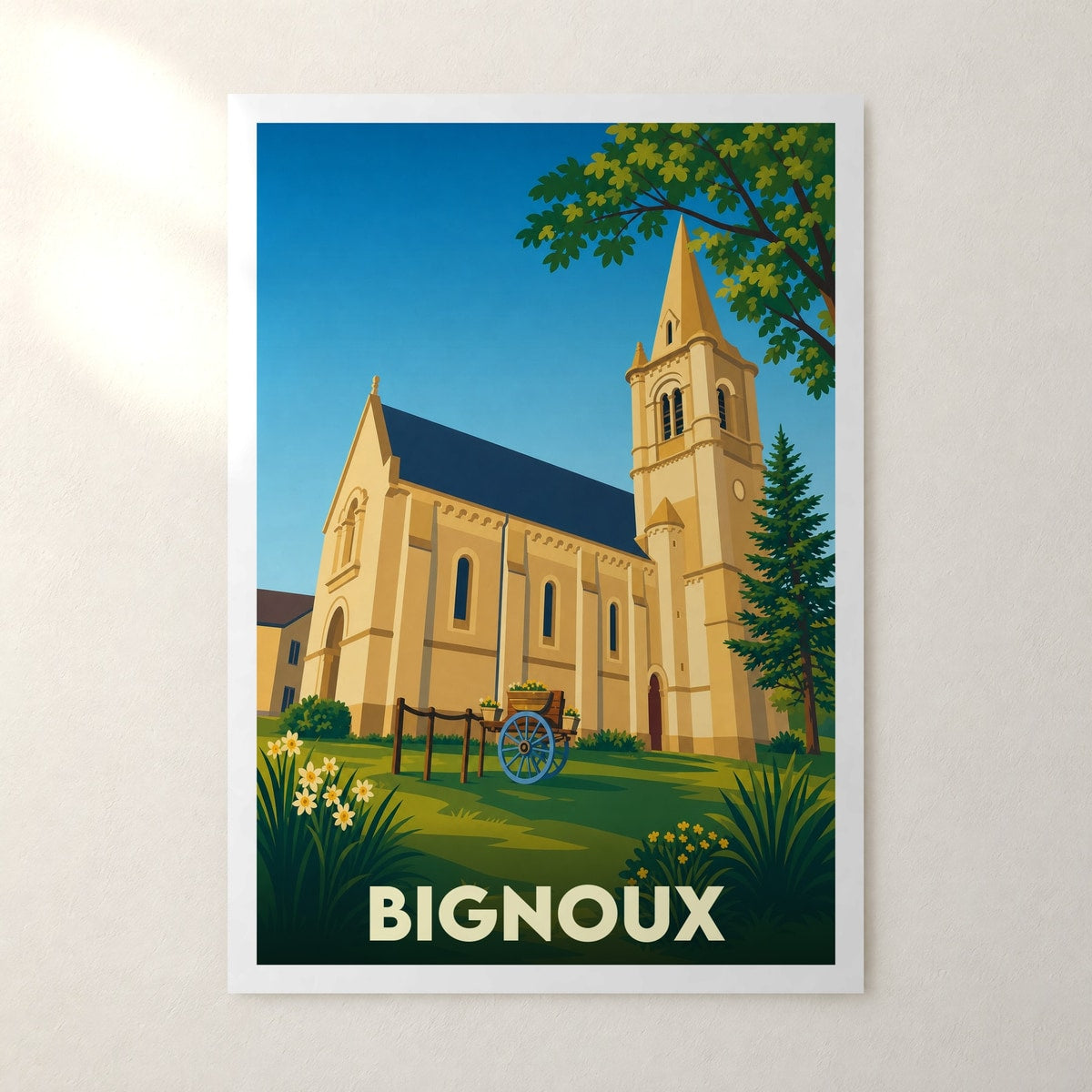 Affiche Bignoux – sans cadre, accrochée au mur