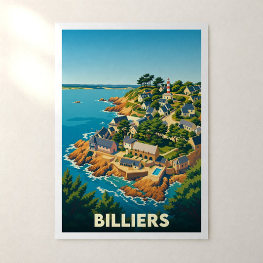 Affiche Billiers – sans cadre, accrochée au mur