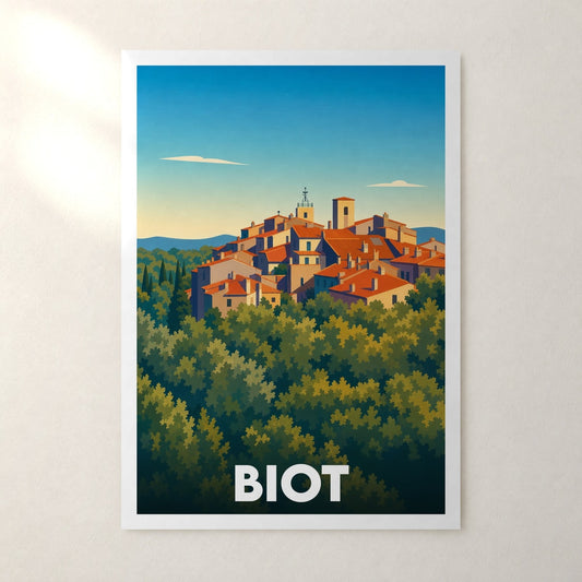 Affiche Biot – sans cadre, accrochée au mur