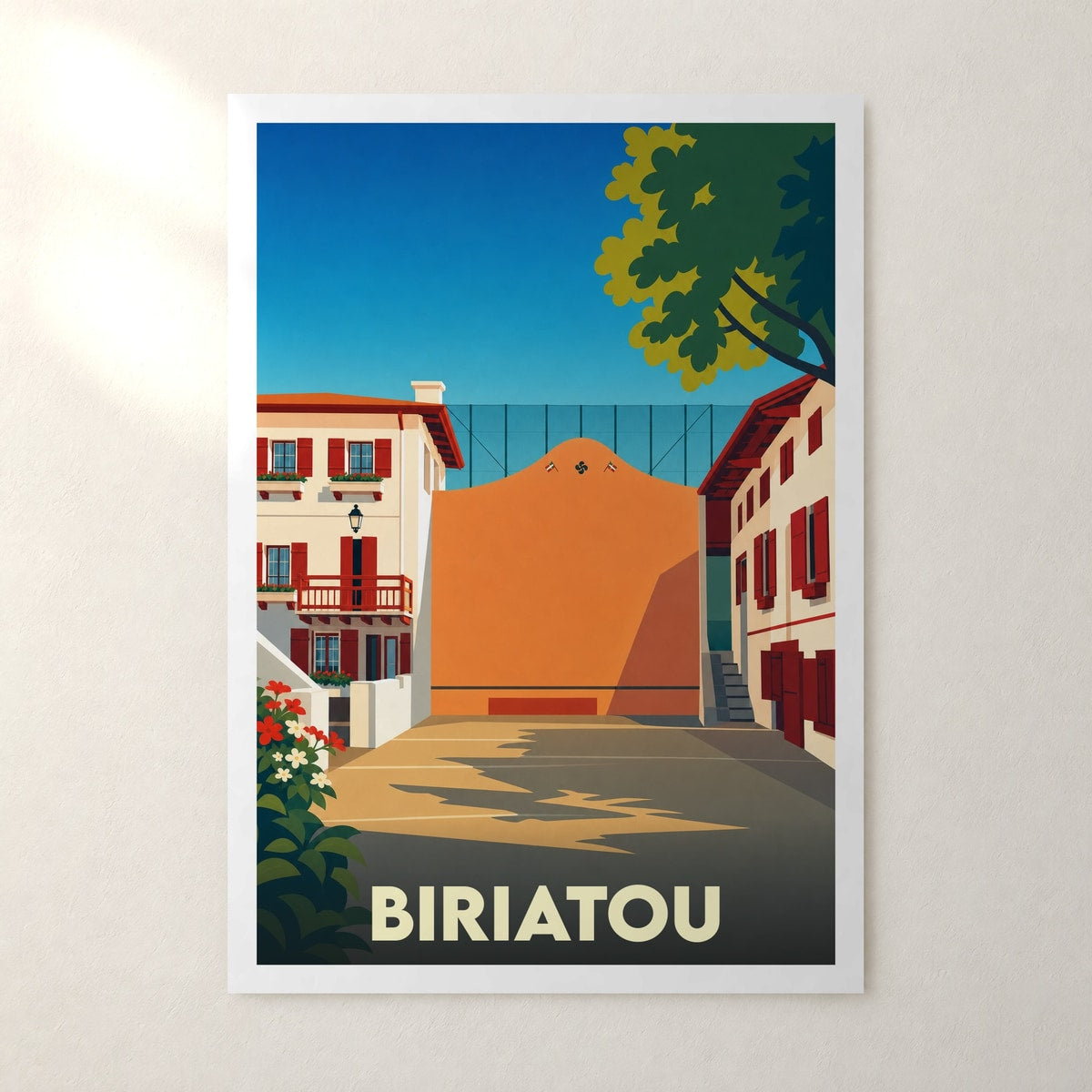 Affiche Biriatou – sans cadre, accrochée au mur