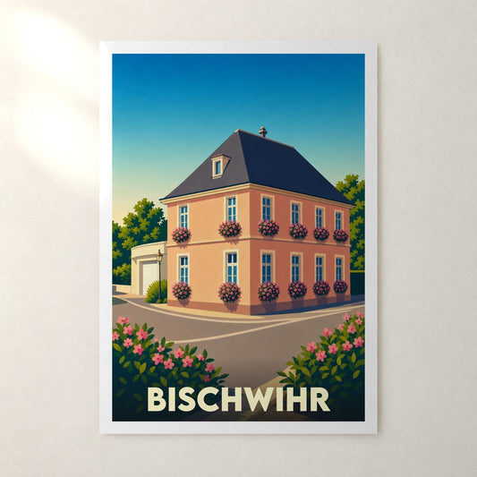 Affiche Bischwihr – sans cadre, accrochée au mur