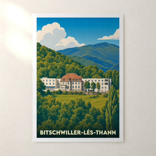 Affiche Bitschwiller-lès-Thann – sans cadre, accrochée au mur