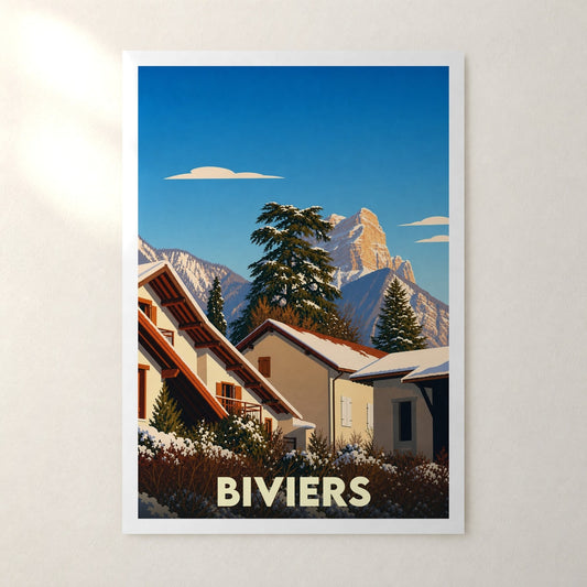Affiche Biviers – sans cadre, accrochée au mur
