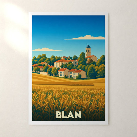 Affiche Blan – sans cadre, accrochée au mur