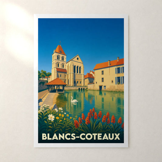 Affiche Blancs-Coteaux – sans cadre, accrochée au mur