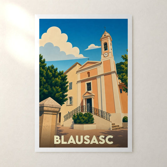 Affiche Blausasc – sans cadre, accrochée au mur