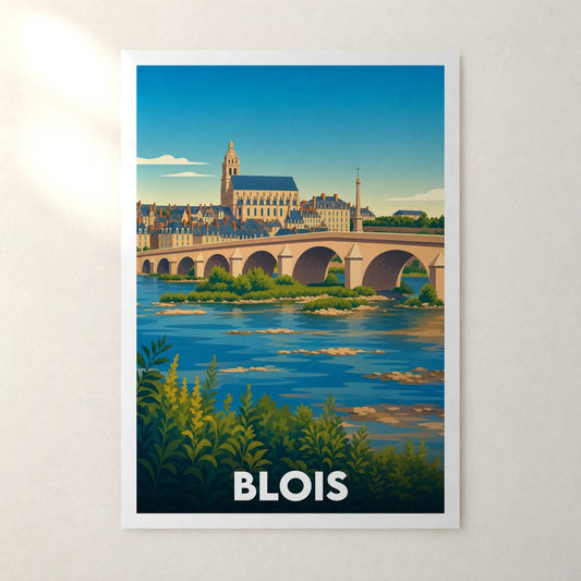 Affiche Blois – sans cadre, accrochée au mur