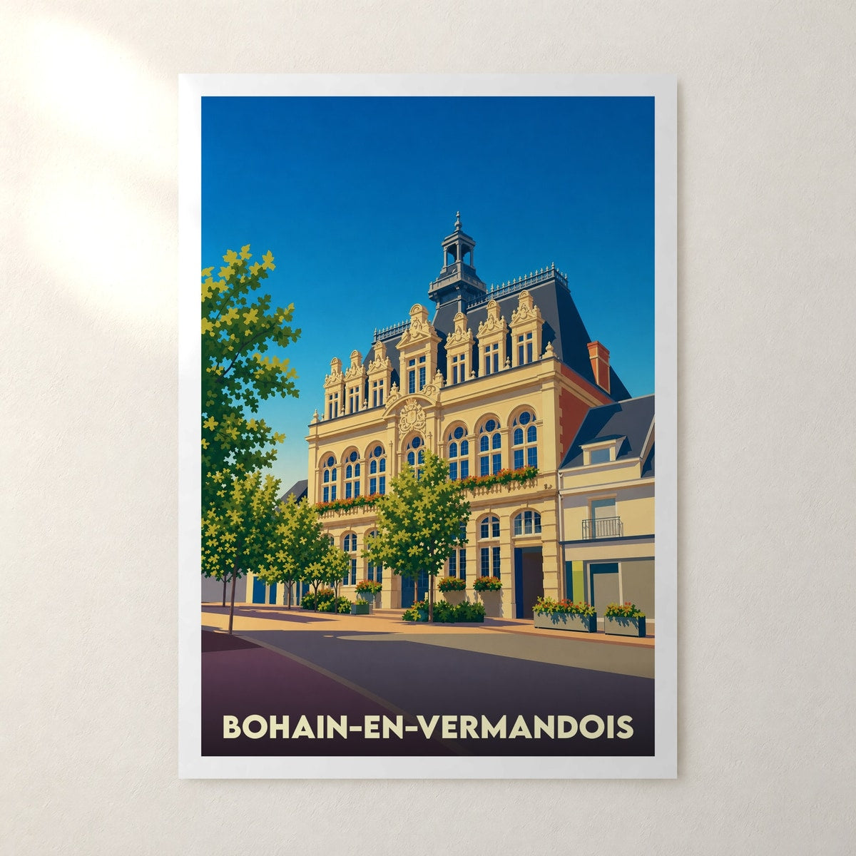Affiche Bohain-en-Vermandois – sans cadre, accrochée au mur