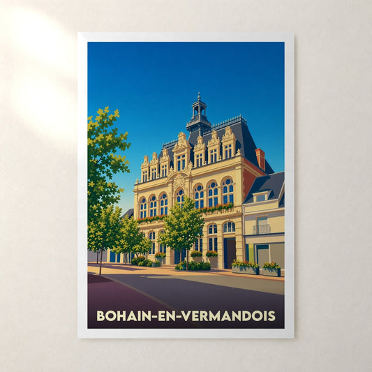 Affiche Bohain-en-Vermandois – sans cadre, accrochée au mur