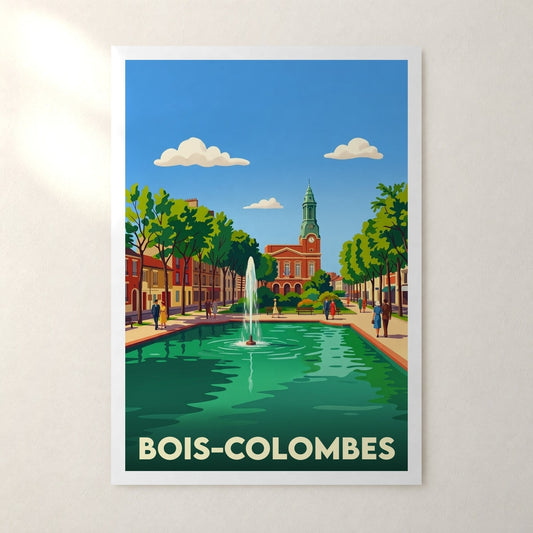 Affiche Bois-Colombes – sans cadre, accrochée au mur
