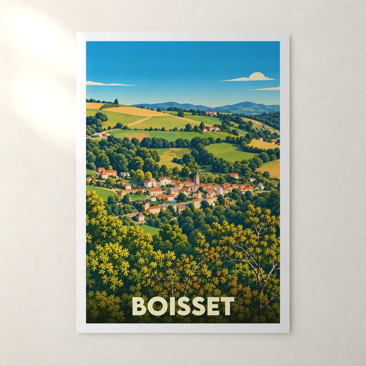 Affiche Boisset (Cantal) – sans cadre, accrochée au mur
