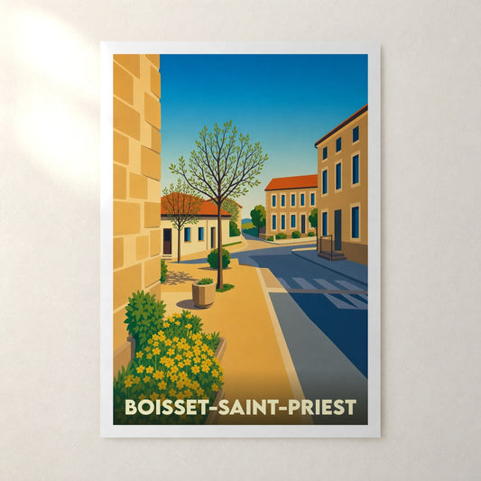 Affiche Boisset-Saint-Priest – sans cadre, accrochée au mur