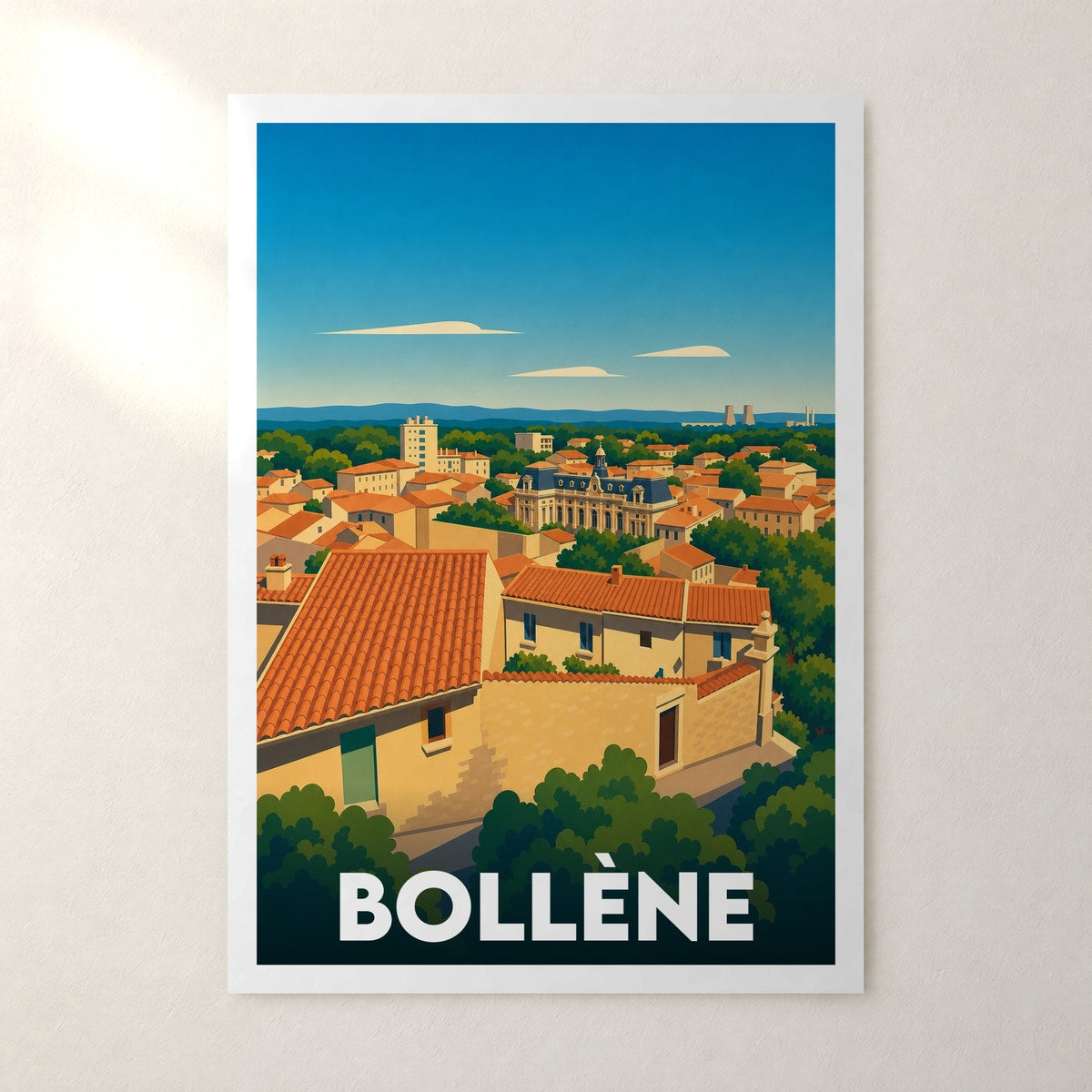 Affiche Bollène – sans cadre, accrochée au mur