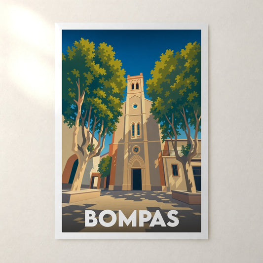 Affiche Bompas – sans cadre, accrochée au mur