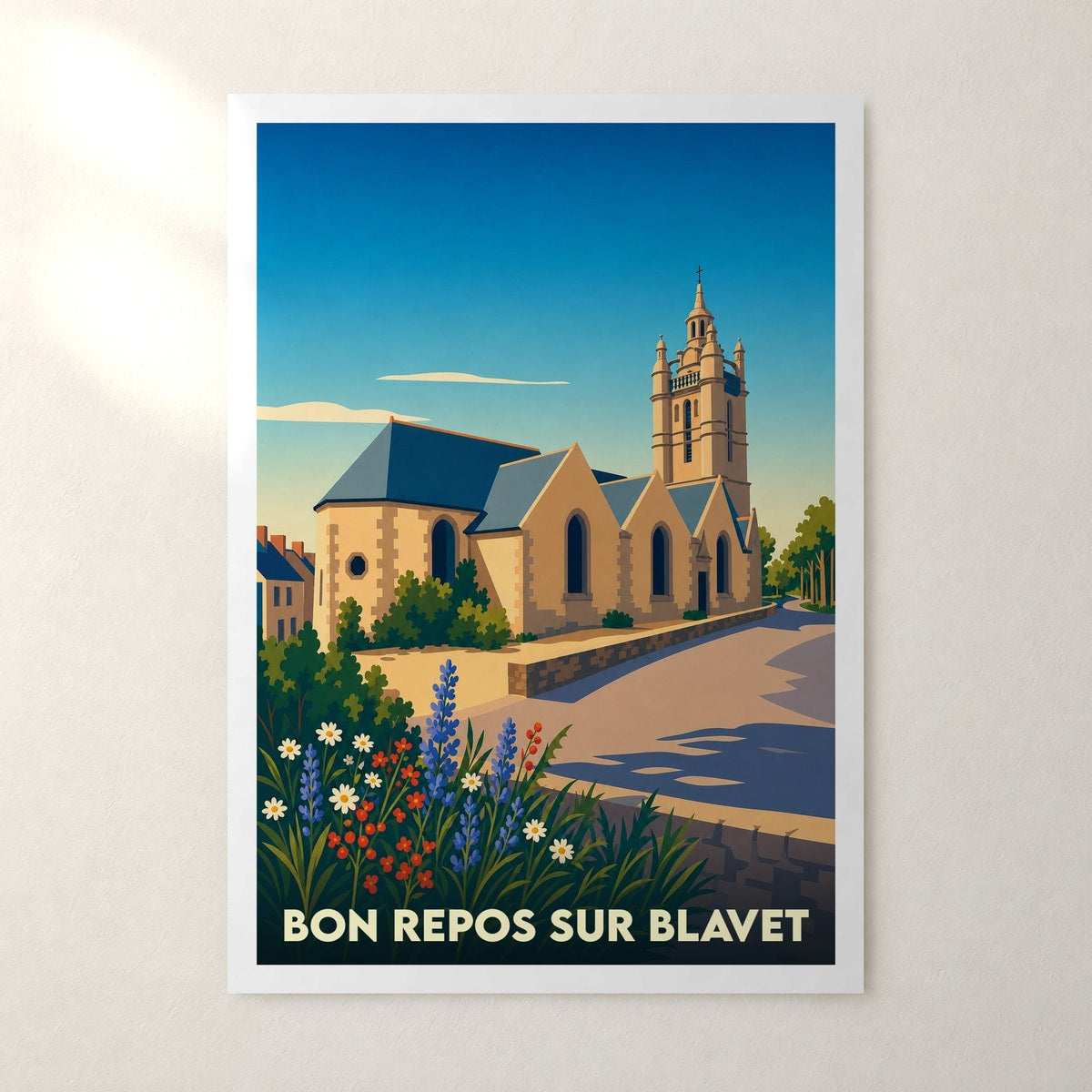Affiche Bon Repos sur Blavet – sans cadre, accrochée au mur