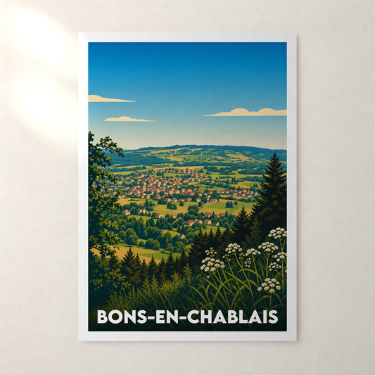 Affiche Bons-en-Chablais – sans cadre, accrochée au mur