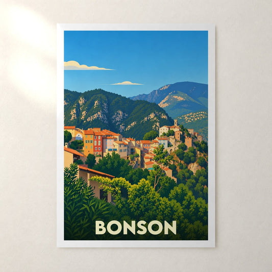 Affiche Bonson (Alpes-Maritimes) – sans cadre, accrochée au mur