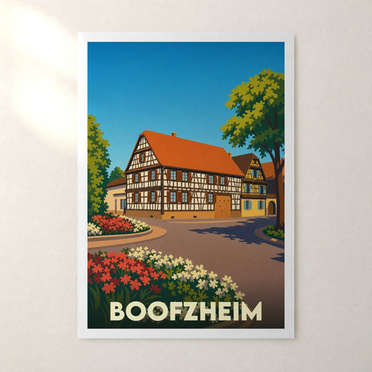 Affiche Boofzheim – sans cadre, accrochée au mur