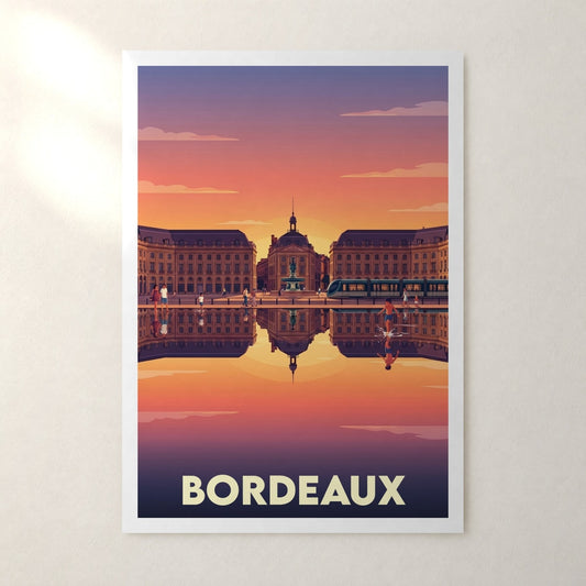Affiche Bordeaux – sans cadre, accrochée au mur