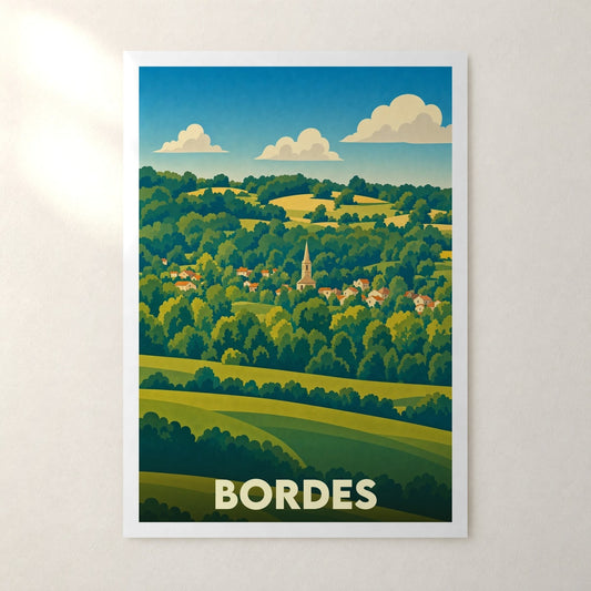 Affiche Bordes – sans cadre, accrochée au mur