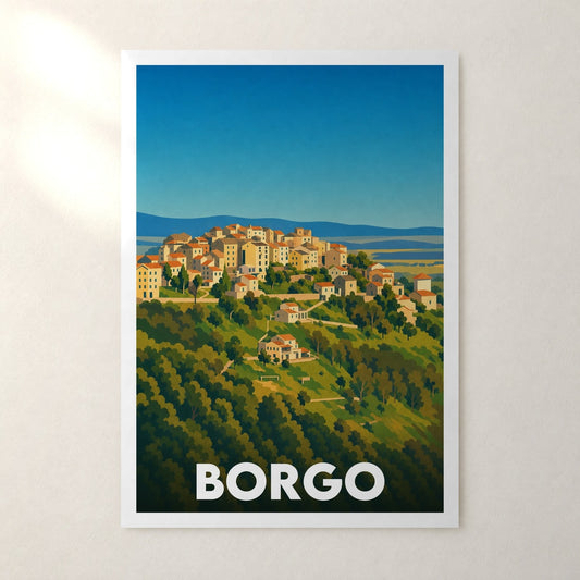 Affiche Borgo – sans cadre, accrochée au mur