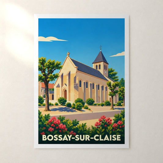 Affiche Bossay-sur-Claise – sans cadre, accrochée au mur