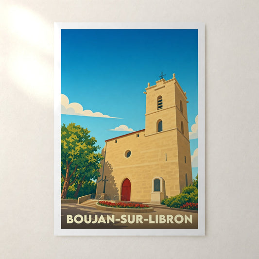 Affiche Boujan-sur-Libron – sans cadre, accrochée au mur