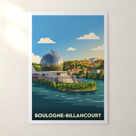 Affiche Boulogne-Billancourt – sans cadre, accrochée au mur