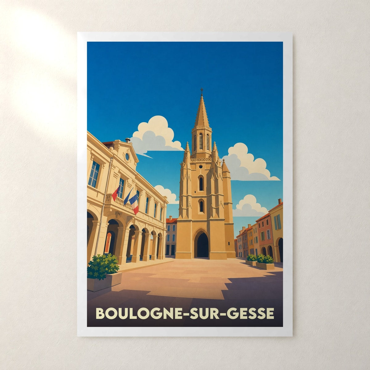 Affiche Boulogne-sur-Gesse – sans cadre, accrochée au mur