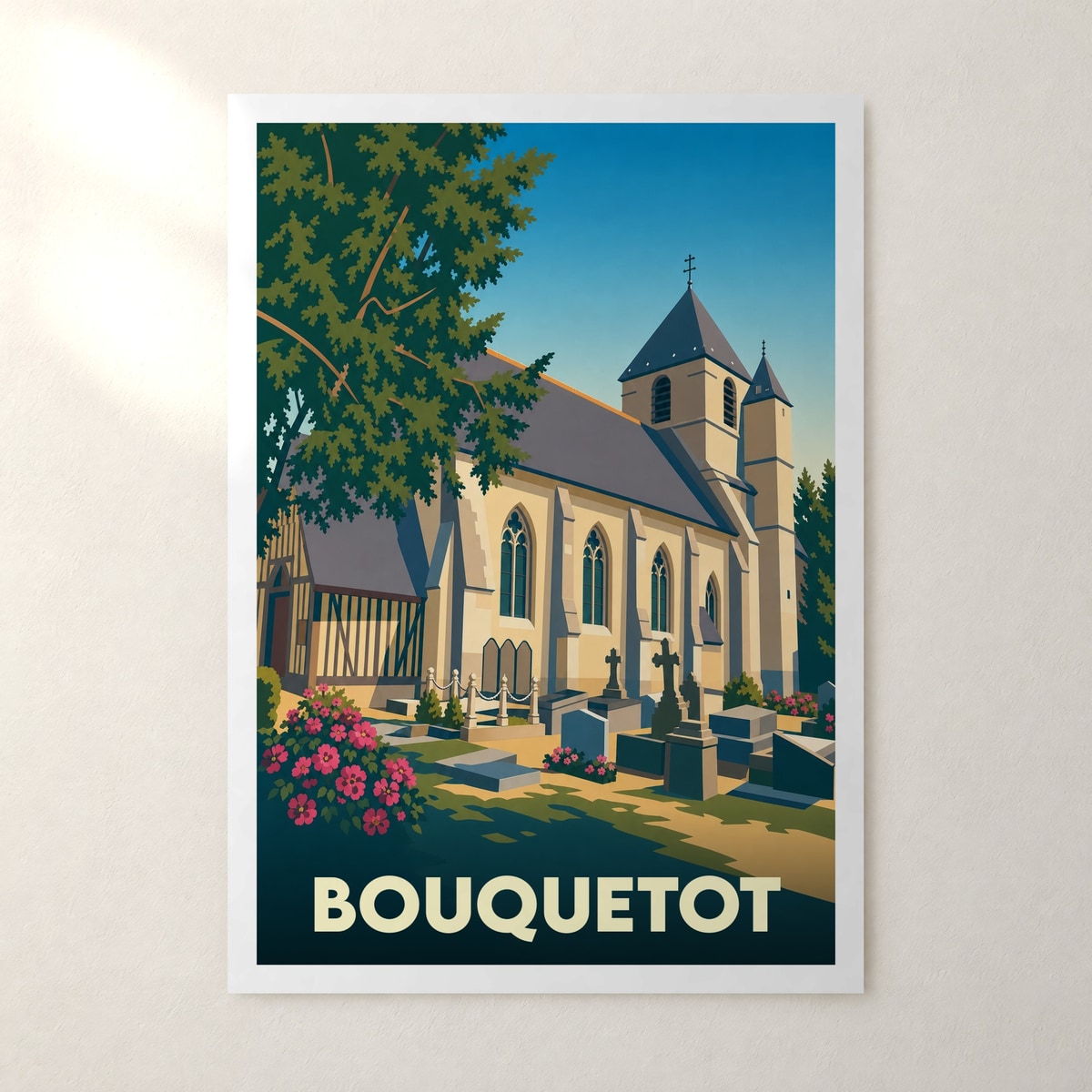 Affiche Bouquetot – sans cadre, accrochée au mur
