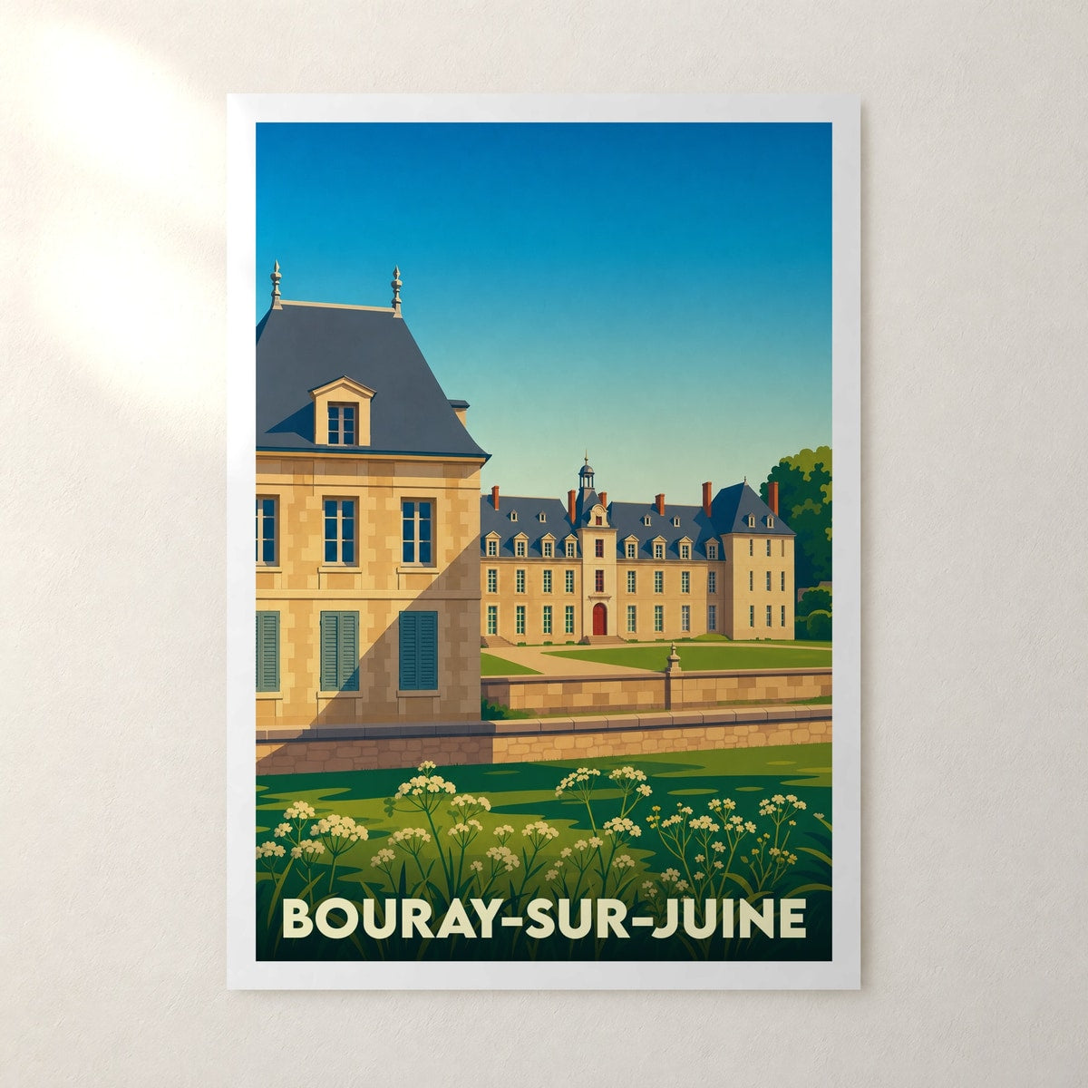 Affiche Bouray-sur-Juine – sans cadre, accrochée au mur