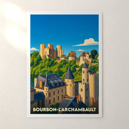 Affiche Bourbon-l'Archambault – sans cadre, accrochée au mur