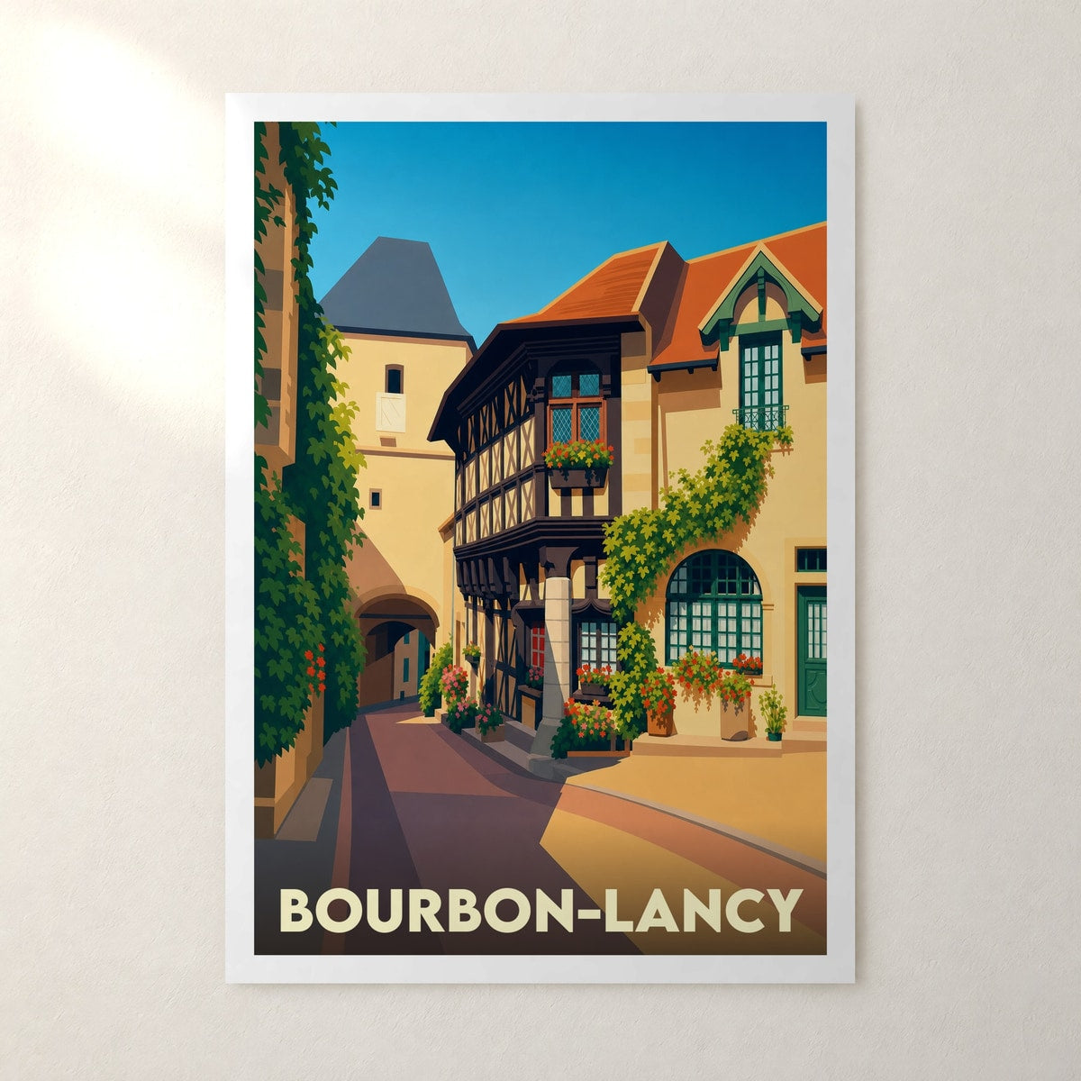 Affiche Bourbon-Lancy – sans cadre, accrochée au mur