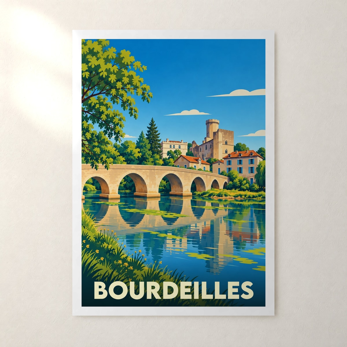 Affiche Bourdeilles – sans cadre, accrochée au mur