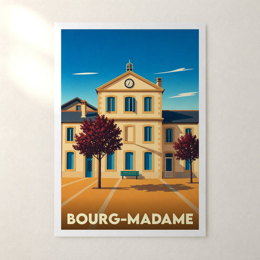 Affiche Bourg-Madame – sans cadre, accrochée au mur
