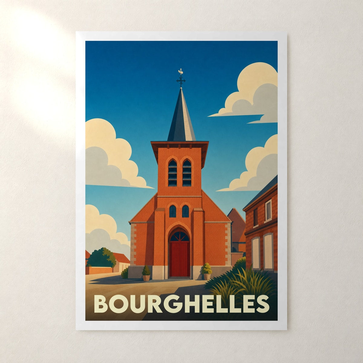 Affiche Bourghelles – sans cadre, accrochée au mur