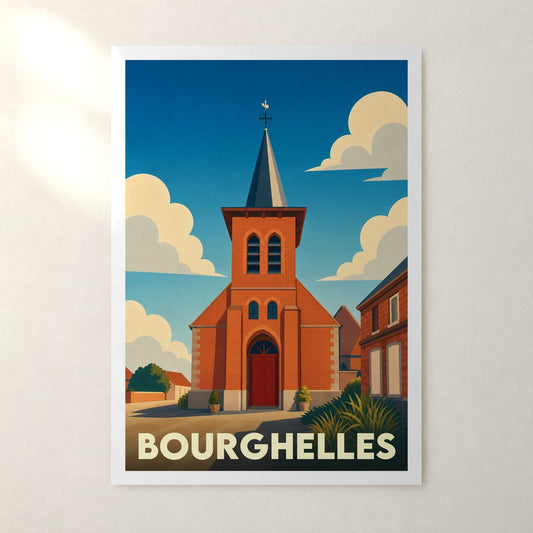 Affiche Bourghelles – sans cadre, accrochée au mur
