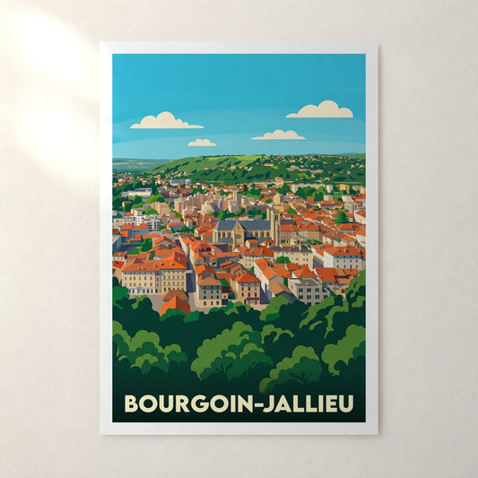 Affiche Bourgoin-Jallieu – sans cadre, accrochée au mur