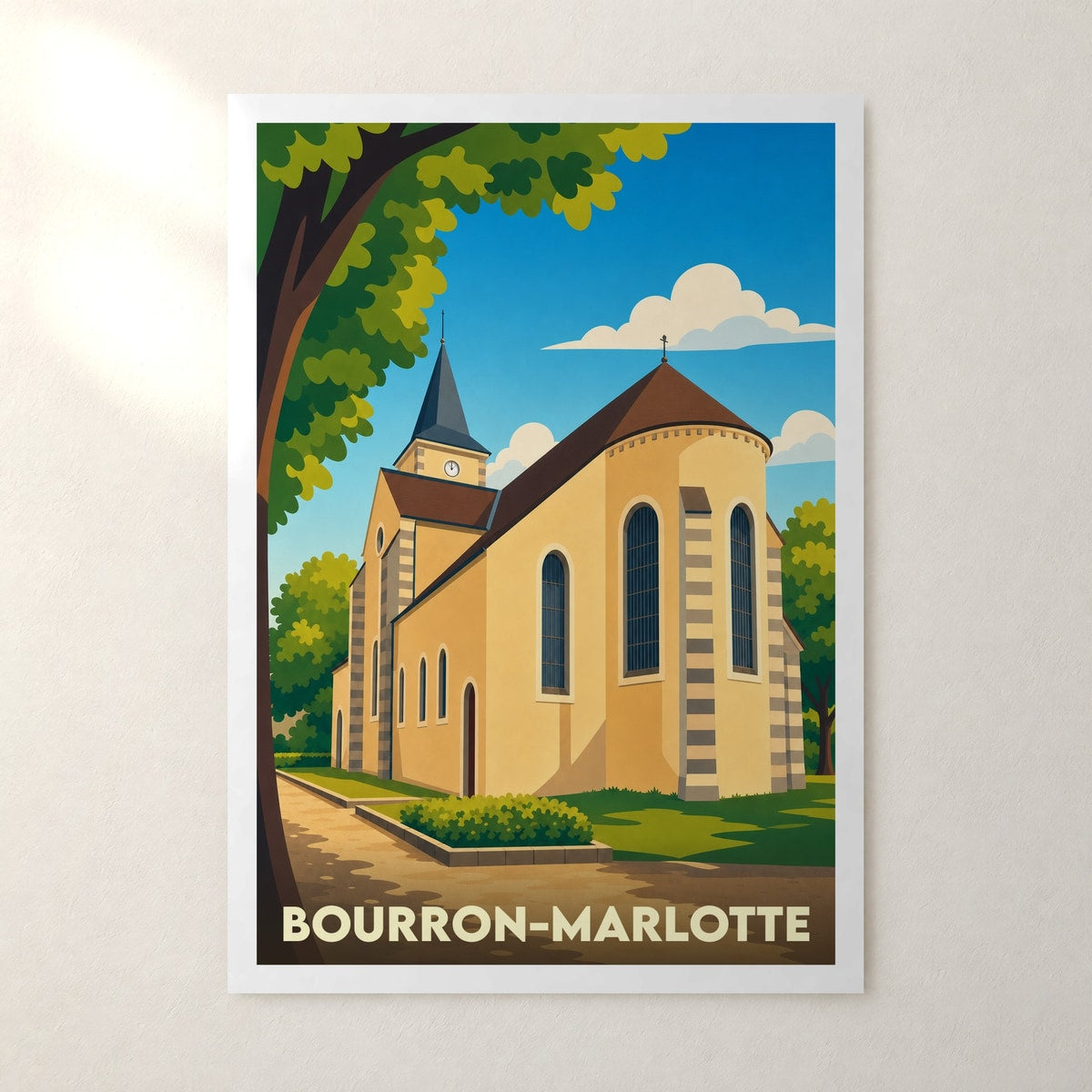 Affiche Bourron-Marlotte – sans cadre, accrochée au mur