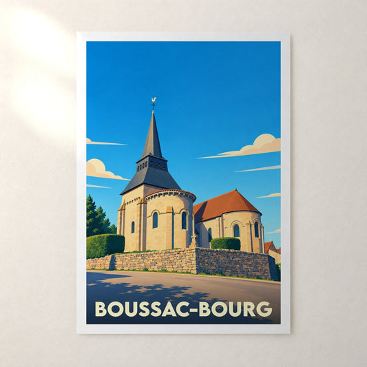 Affiche Boussac-Bourg – sans cadre, accrochée au mur