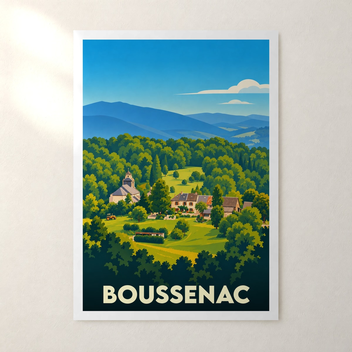 Affiche Boussenac – sans cadre, accrochée au mur
