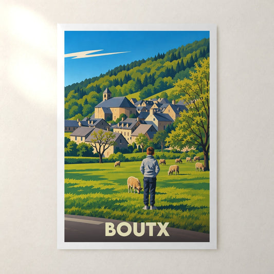 Affiche Boutx – sans cadre, accrochée au mur
