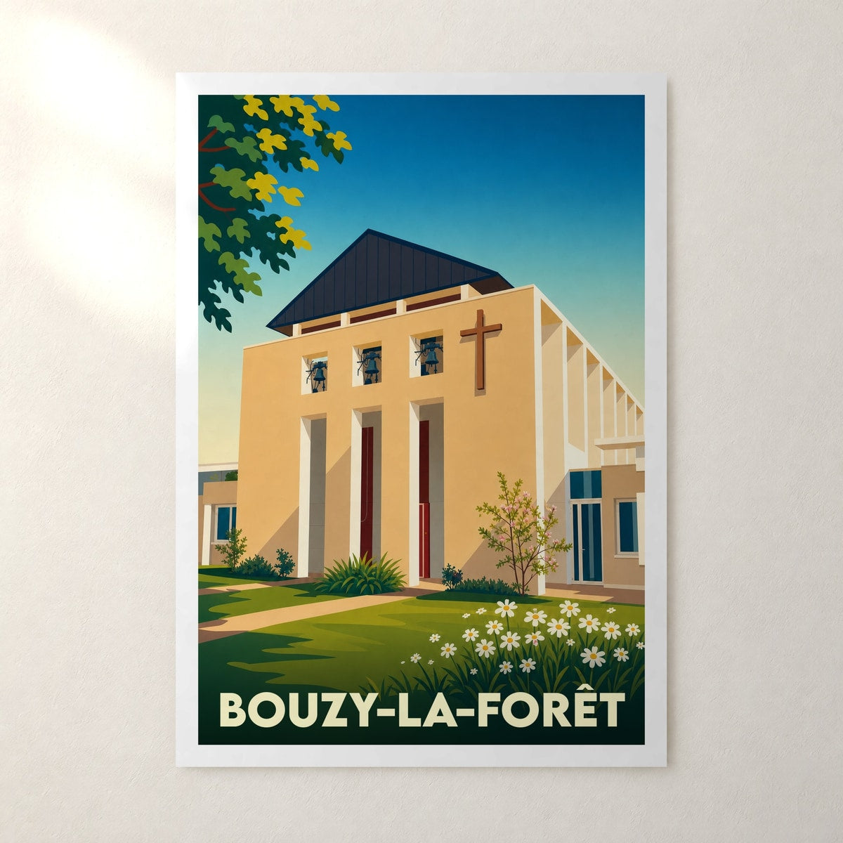 Affiche Bouzy-la-Forêt – sans cadre, accrochée au mur