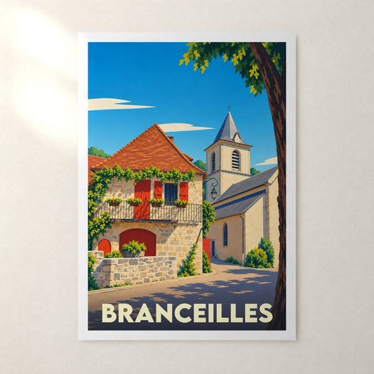 Affiche Branceilles – sans cadre, accrochée au mur
