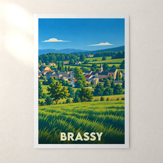 Affiche Brassy (Nièvre) – sans cadre, accrochée au mur