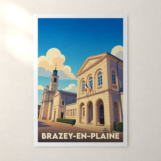 Affiche Brazey-en-Plaine – sans cadre, accrochée au mur