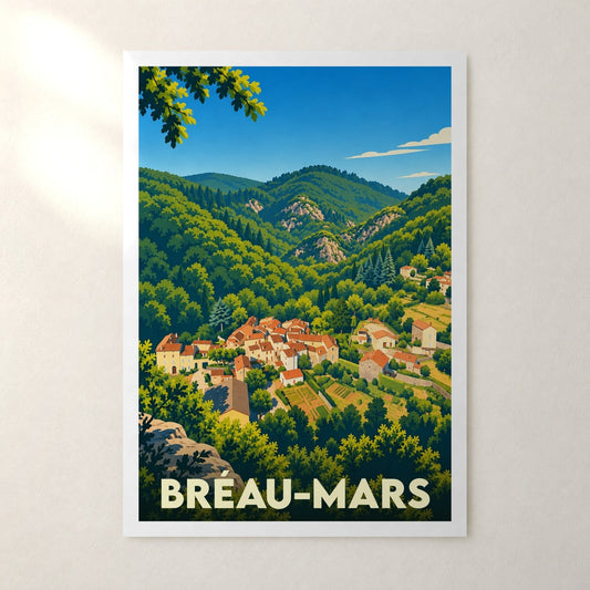 Affiche Bréau-Mars – sans cadre, accrochée au mur