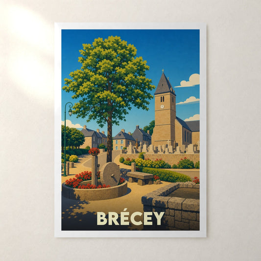 Affiche Brécey – sans cadre, accrochée au mur