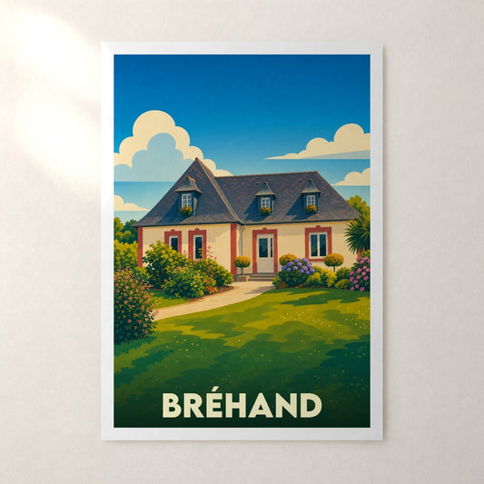 Affiche Bréhand – sans cadre, accrochée au mur