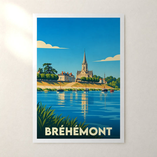 Affiche Bréhémont – sans cadre, accrochée au mur